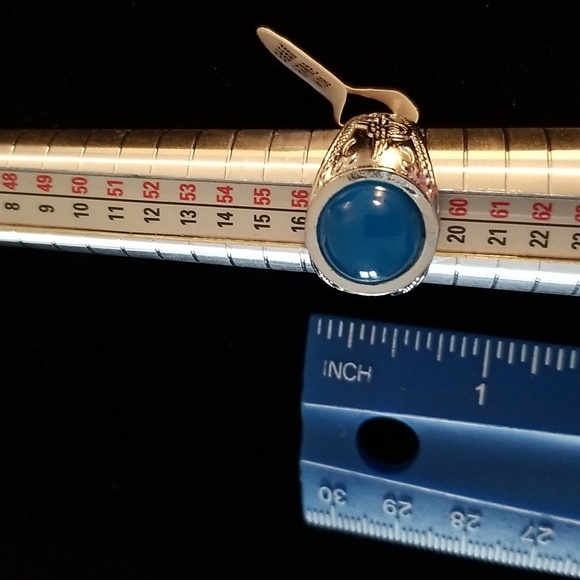 Pretty Deep Blue Ring Decorative Band - Picture 5 of 5